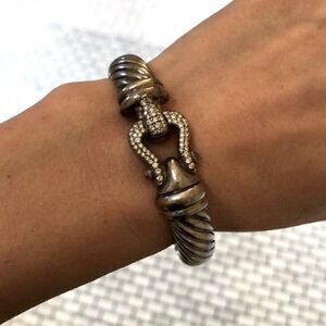 David Yurman horsebit diamond bangle * RARE *